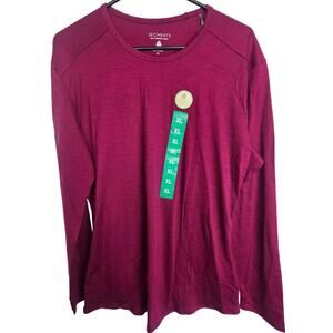 Segments Womens Merino Wool Base Layer Size XL Gorpcore Outdoor Ski Burgundy Red